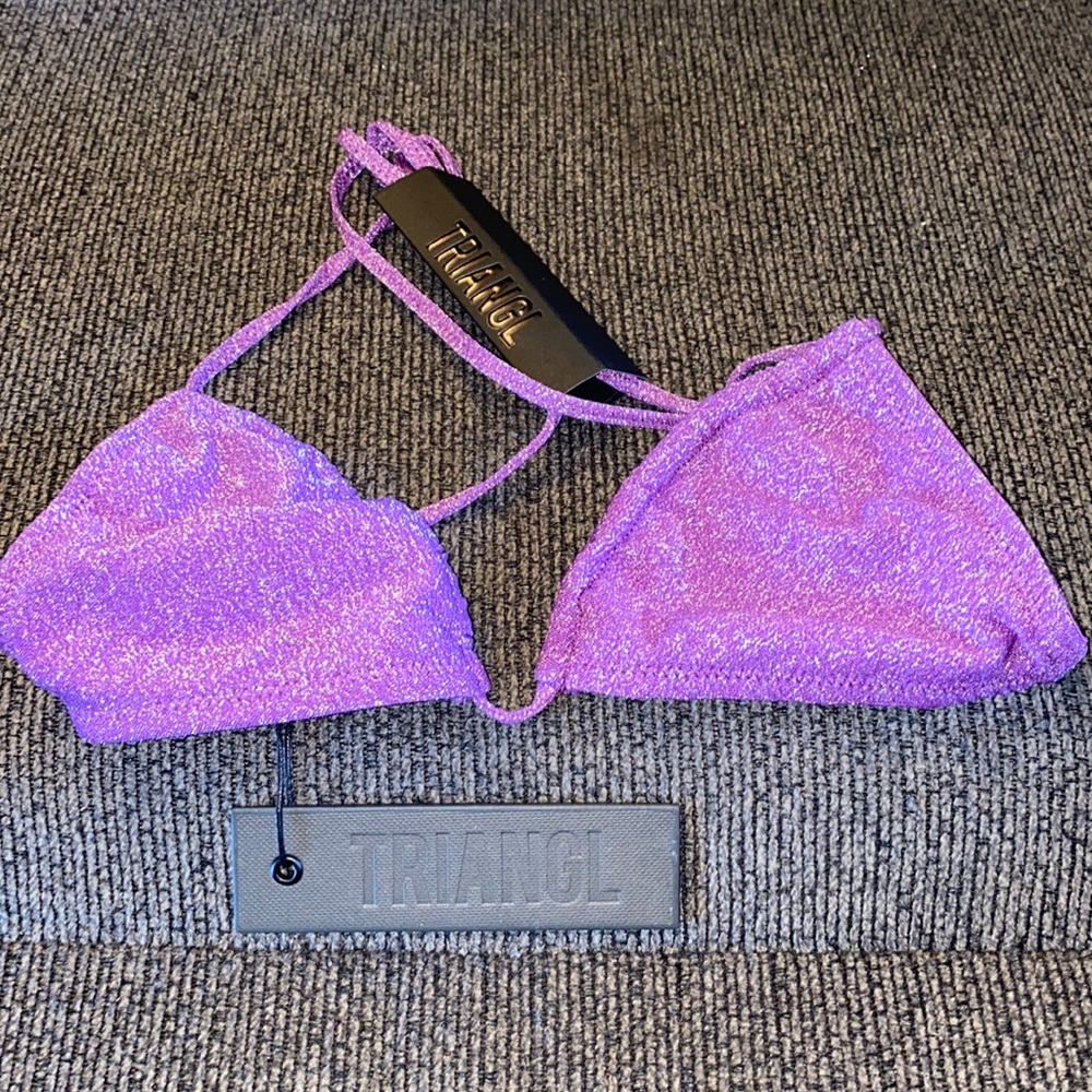 triangl swimwear Sparkling Purple Triangle Bikini Top